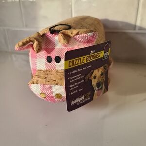 NWT Pink Cork Plush Dog Toy